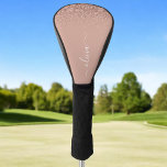 Funda Para Palo De Golf Monograma monograma de guion de Purpurina rosa de<br><div class="desc">Oro Rosa - Tapa del controlador de golf del Purpurina de chispa rosada Rubor Script Monograma Name. Esto hace que el dulce perfecto cumpleaños 16, boda, ducha de novia, aniversario, ducha de bebé o fiesta de soltera sea regalo para alguien que ama el lujo glam y los estilos de moda....</div>