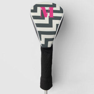 Funda Para Palo De Golf Monograma Monotone Negrita Banda de zigzag geométr