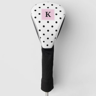 Funda Para Palo De Golf Monograma negro de los lunares
