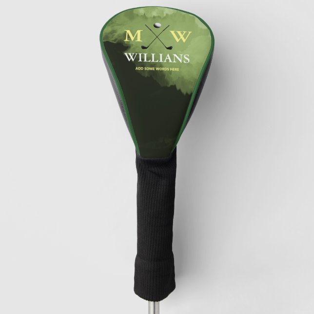 Funda Para Palo De Golf monograma (nombre e iniciales del jugador) (Anverso)