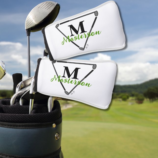 Funda Para Palo De Golf Monograma/nombre exclusivo Clubes de golf verdes (Subido por el creador)