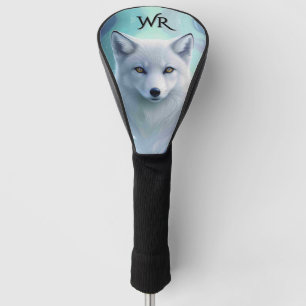 Funda Para Palo De Golf Monograma personal del Zorro de Nieve Blanca Sorpr