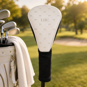 Funda Para Palo De Golf Monograma Personalizada de Herencia Lazo Elegante