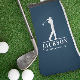 Funda Para Palo De Golf Monograma personalizado azul marino