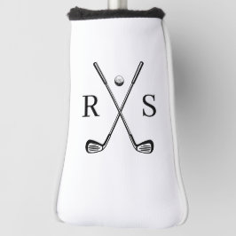 Funda Para Palo De Golf Monograma Personalizado blanco Minimalista simple