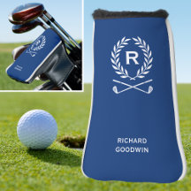 Monograma Personalizado Cubierta para Putter Azul