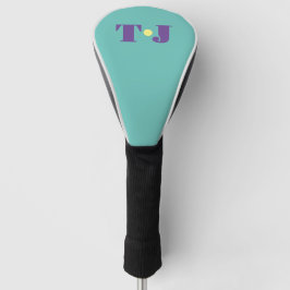 Funda Para Palo De Golf Monograma personalizado de color verde azulado