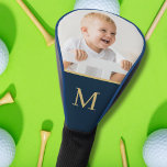 Funda Para Palo De Golf Monograma personalizado de fotografía de familia d<br><div class="desc">Personalizado foto cubierta de cabeza de golf con monograma personalizado y fondo azul oscuro. Personalizar estas tapas de cabeza de golf con tu mascota familiar favorito o fotos de niños y iniciales. Un gran regalo para todos los golfistas, amantes del golf. Cualquier pregunta de diseño, sólo tiene que enviar un...</div>