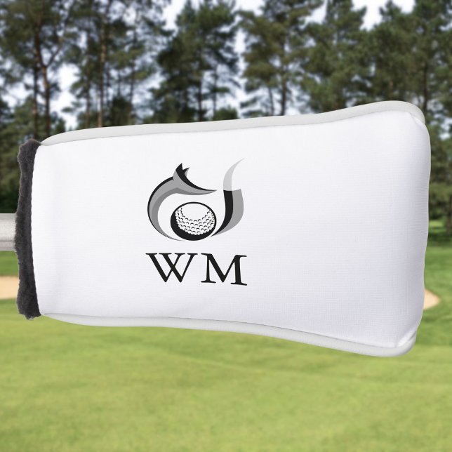 Funda Para Palo De Golf Monograma Personalizado De Fox Y Ball (Fox And Ball Personalized Monogram Golf Head Cover)