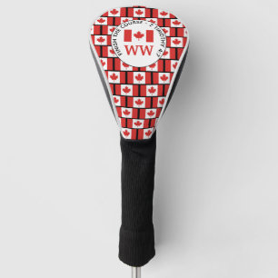 Funda Para Palo De Golf Monograma Personalizado de la BANDERA de CANADÁ