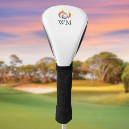 Funda Para Palo De Golf Monograma Personalizado Moderno Zorro y Pelota