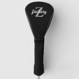 Funda Para Palo De Golf Monograma Personalizado Negro Gris Blanco