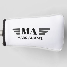 Funda Para Palo De Golf Monograma personalizado Wings