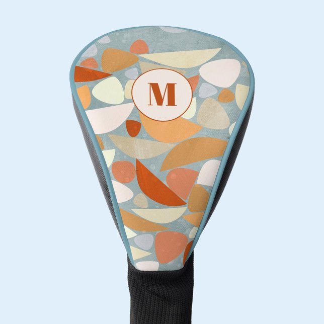 Funda Para Palo De Golf Monograma Resumen Geométrico Moderno (Modern abstract monogram initial personalized unique golf head cover)