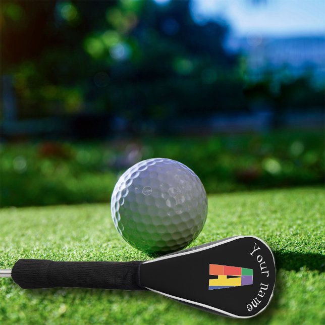 Funda Para Palo De Golf Monograma rojo morado verde inicial A (Subido por el creador)