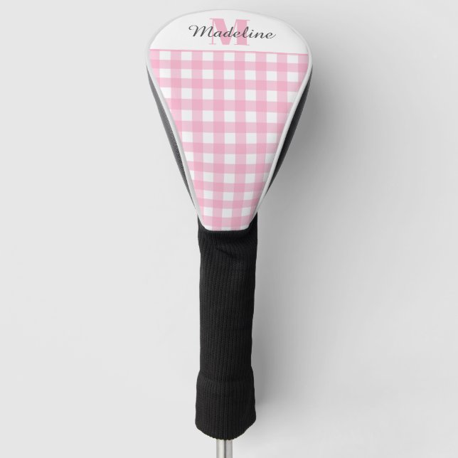 Funda Para Palo De Golf Monograma rosa (Anverso)