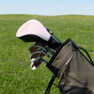Funda Para Palo De Golf Monograma Rubor Pink Elegante Minimalista de oro