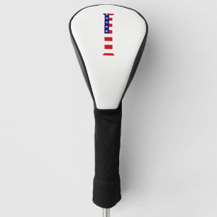 Funda Para Palo De Golf Monograma sobrepuesto en el documento de bandera d