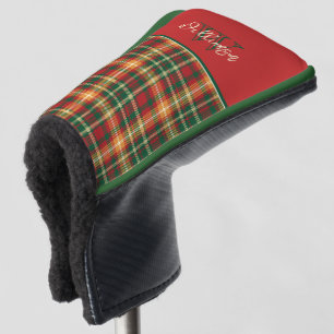 Funda Para Palo De Golf Monograma Tartán Naranja Placa verde Putter Golf H