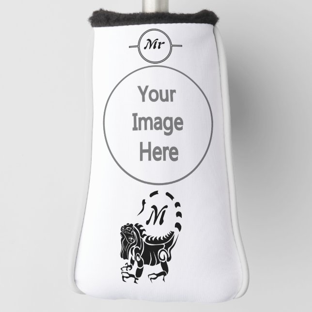 Funda Para Palo De Golf Monograma tribal de iguana (Girar 90)