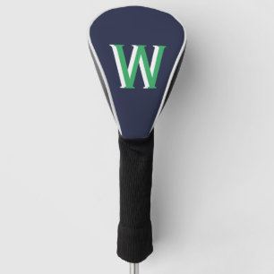 Funda Para Palo De Golf Monograma verde de la marina