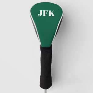 Funda Para Palo De Golf Monograma verde elegante personalizado