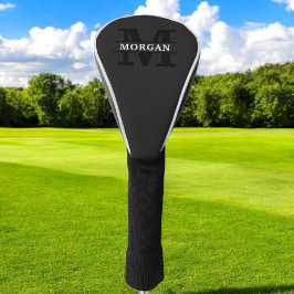 Funda Para Palo De Golf Monograma y nombre elegantes personalizados