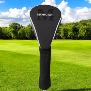 Funda Para Palo De Golf Monograma y nombre elegantes personalizados
