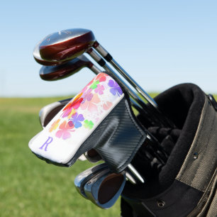 Funda Para Palo De Golf Monogramación de coloridos trapos de cuatro hojas