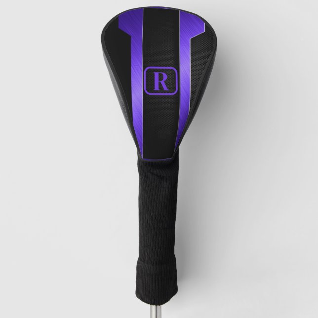 Funda Para Palo De Golf Monogramed Sleek Purple Metalizado (Anverso)