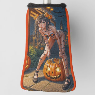 Funda Para Palo De Golf Monstruo de Halloween Jack-o-Lantern y chica murci