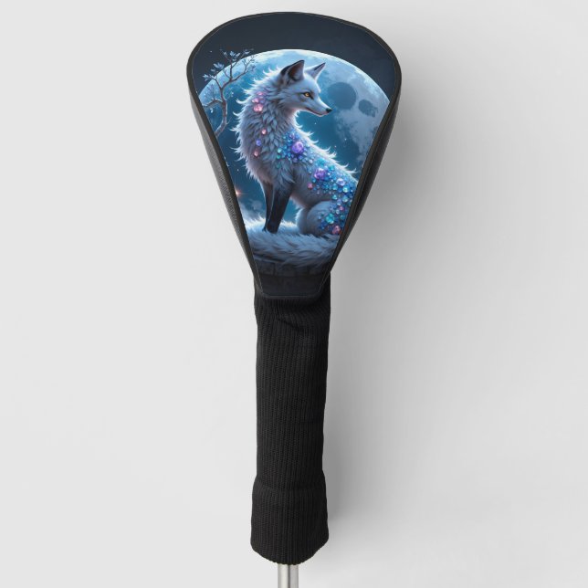 Funda Para Palo De Golf Moonlit Crystal Fox – Guardian of Silent Dreams.  (Anverso)
