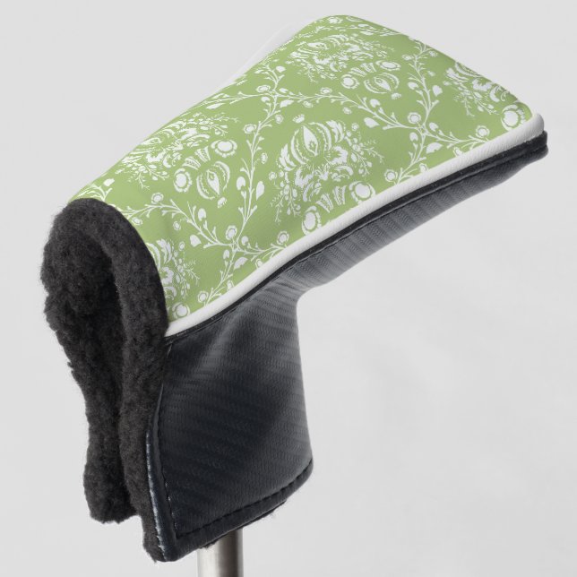 Funda Para Palo De Golf Moss Green Damask (Anverso 3/4)