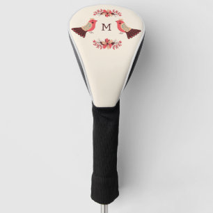 Funda Para Palo De Golf Motif folclórico escandinavo con aves y flores