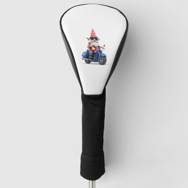Funda Para Palo De Golf Motocicleta estadounidense de Gnome (Anverso)