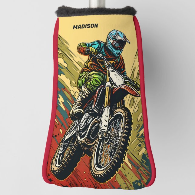 Funda Para Palo De Golf Motocross de nombre personalizado (Girar 90)