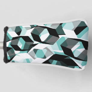 Funda Para Palo De Golf Muchos hexágonos con partes incoloras, sobre turqu