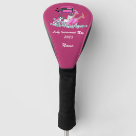 Funda Para Palo De Golf Mujer golfista zapatos de tacón alto en tema rosa