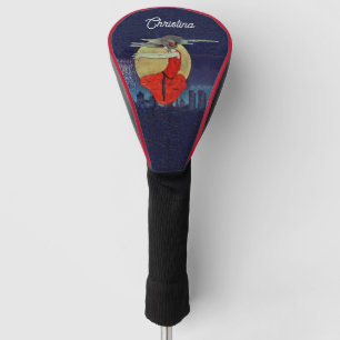 Funda Para Palo De Golf Mujer misteriosa flotando en la luna del cielo de 