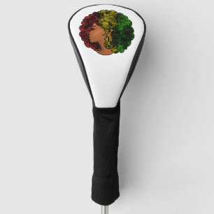 Funda Para Palo De Golf Mujer negra rasta afro rojo amarillo verde 