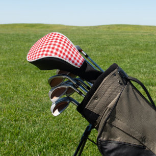 Funda Para Palo De Golf mujeres de gingham de color rojo y blanco