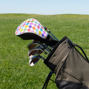 Funda Para Palo De Golf Multicolor inalámbrico + Gran patrón blanco