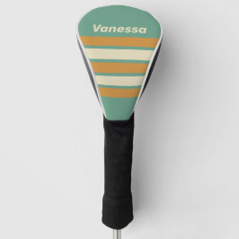 Funda Para Palo De Golf Musgo Retro a Través de Rayas con Nombre