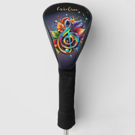 Funda Para Palo De Golf Música, aroma colorido con hojas.