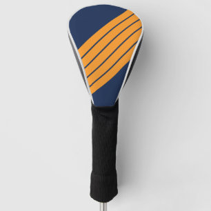 Funda Para Palo De Golf Naranja azul rayado 70s 80s Bandas de Carreras ret