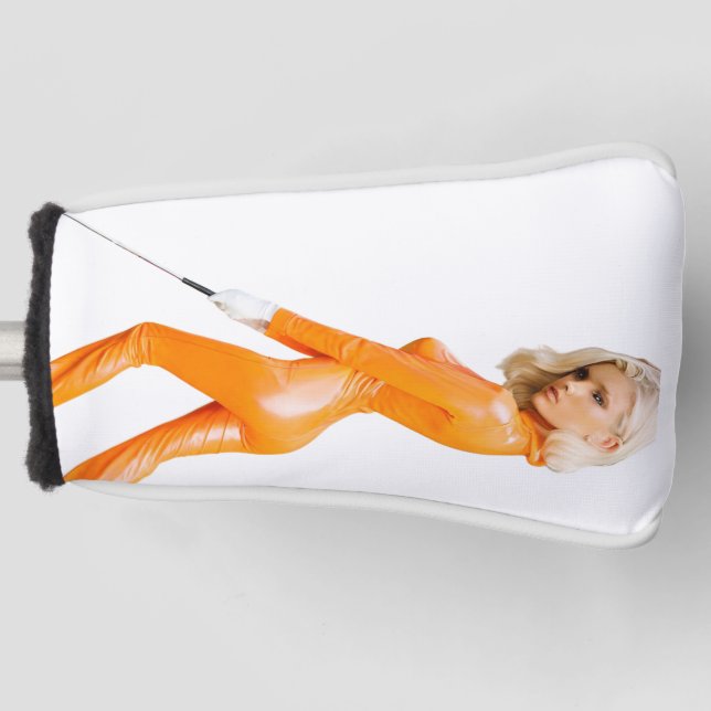 Funda Para Palo De Golf Naranja Catsuit Chica de golf (Anverso)