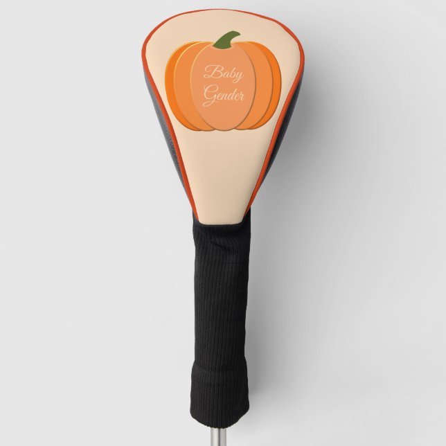 Funda Para Palo De Golf Naranja Cuto Sexo Personalizado Neutral de calabaz (Anverso)