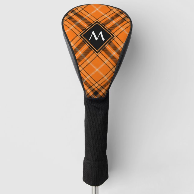 Funda Para Palo De Golf Naranja de Halloween Tartan (Anverso)