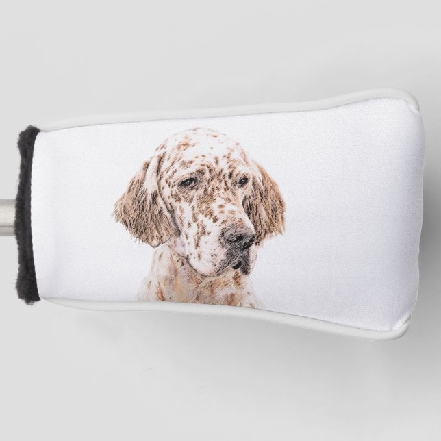 Funda Para Palo De Golf Naranja de Inglaterra Belton Pintura de Perro Arte (Anverso)
