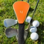 Funda Para Palo De Golf naranja de neón - añadir monograma<br><div class="desc">Cubierta de cabeza de golf con fondo de color sólido neón naranja y fuente blanca .Diseño sencillo y a la moda de Alma Wad . Personalízalo ahora con tu monograma . __________________ Naranja - el color del Sol - a menudo se asocia con el signo de Leo . Puede considerar...</div>